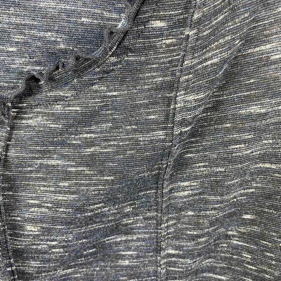 Free People Lettuce Hem Ruffle Blue Henley Style Marled Shirt‎ Size Small - Picture 6 of 8